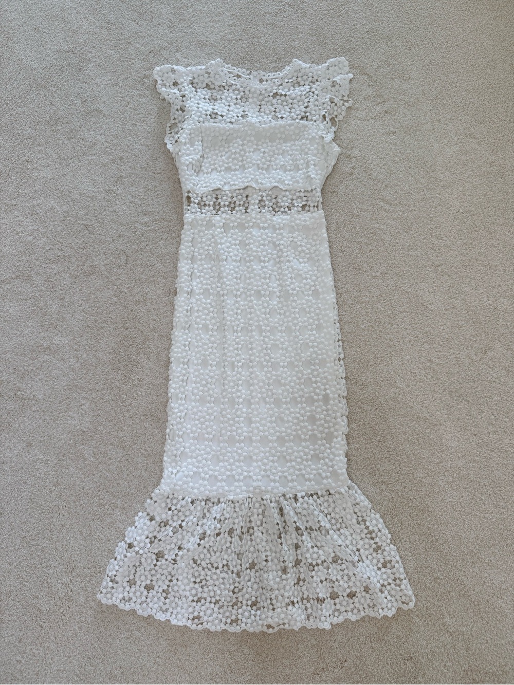White Crochet Midi Dress - Picture 11 of 16